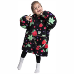 HappySnug– Schattig en comfortabel – Kinderdeken met capuchon One Size (1-3 jaar) / Aardbei | Educatief Speelgoed