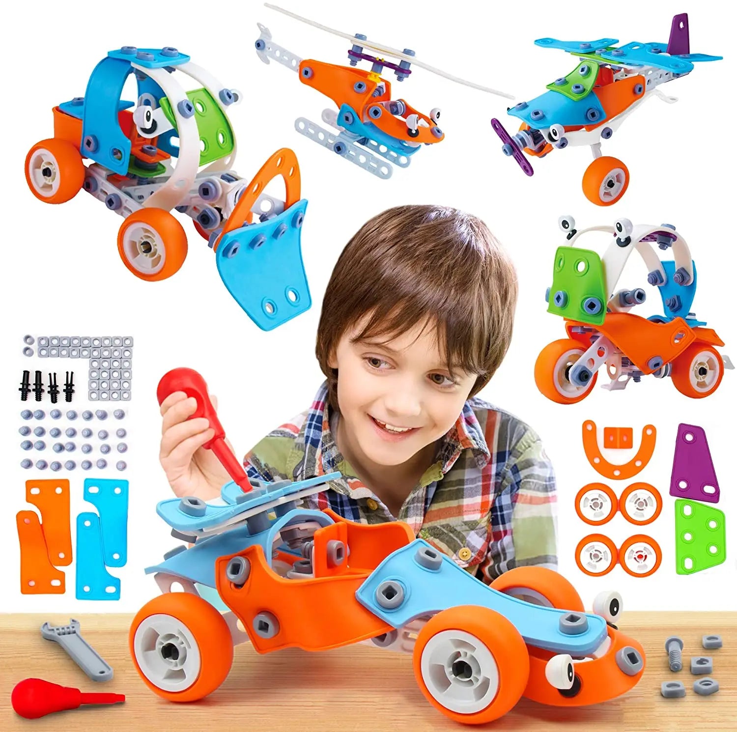 132-PCS-Educational-Construction-Engineering-Learning-Toys-for-Kids-Building-Toys-Set-for-Boys-Age-6 Build Genius Playset™ - Constructie Capriolen - STEM-Speelgoed | Educatief Speelgoed - Afbeelding 1