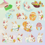 GemArt– Schattig&Glanzend– Diamant Painting Stickers Konijntje A | Educatief Speelgoed
