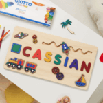 Woods™ - Geef een blijvende herinnering! - Gepersonaliseerde puzzel Raket - Kleuren | Educatief Speelgoed