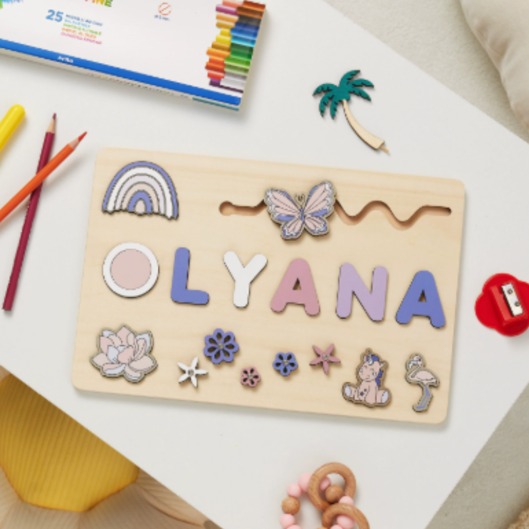 14_cbaa497b-3aed-4b97-a916-842a89e847c4 Woods™ - Geef een blijvende herinnering! - Gepersonaliseerde puzzel Vlinder | Educatief Speelgoed - Afbeelding 1