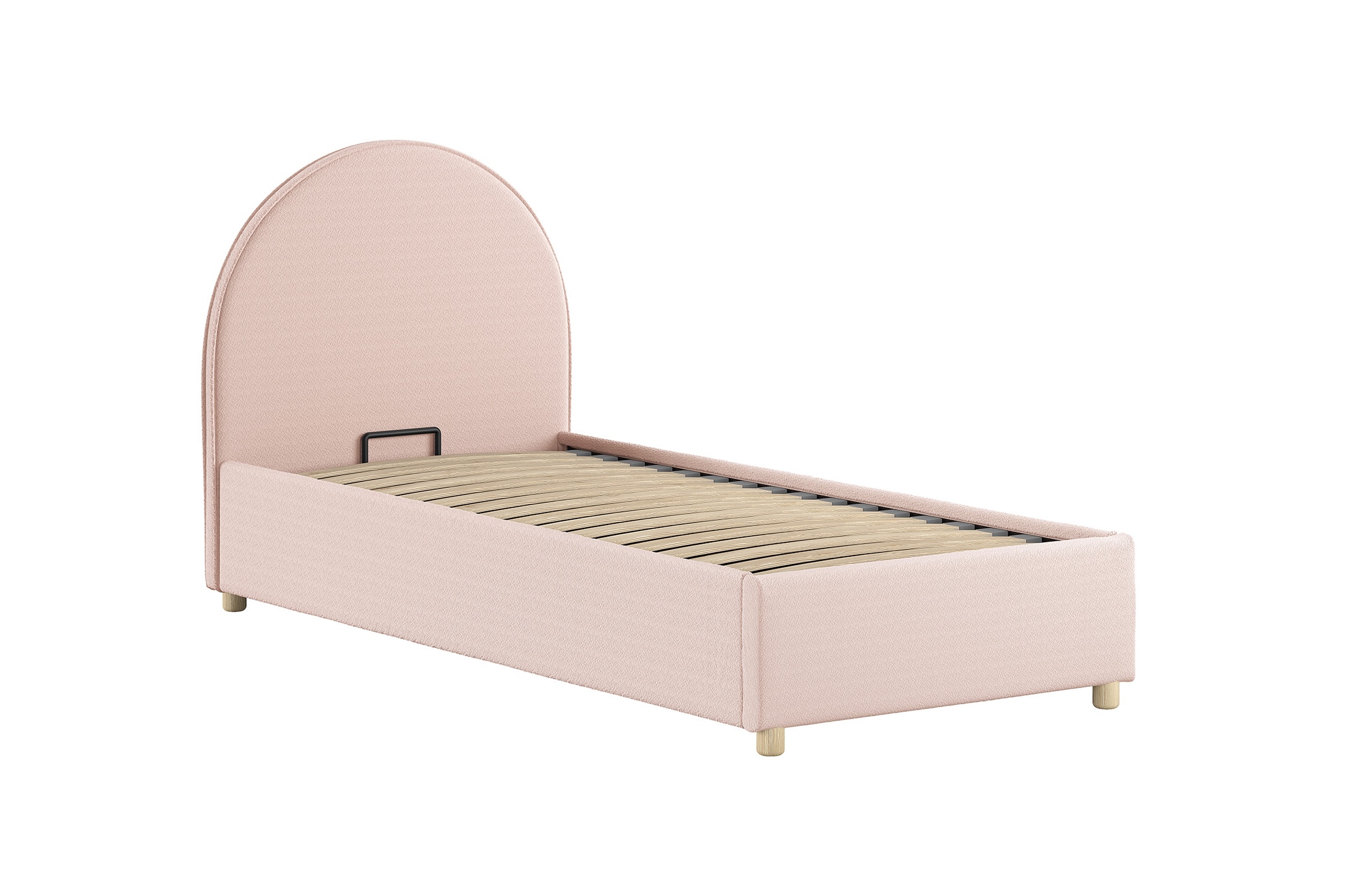 Kinderbed Moon Met Opbergruimte 90x200 Bouclé Roze Kinderbed Moon Met Opbergruimte 90x200 Bouclé Roze - Afbeelding 1