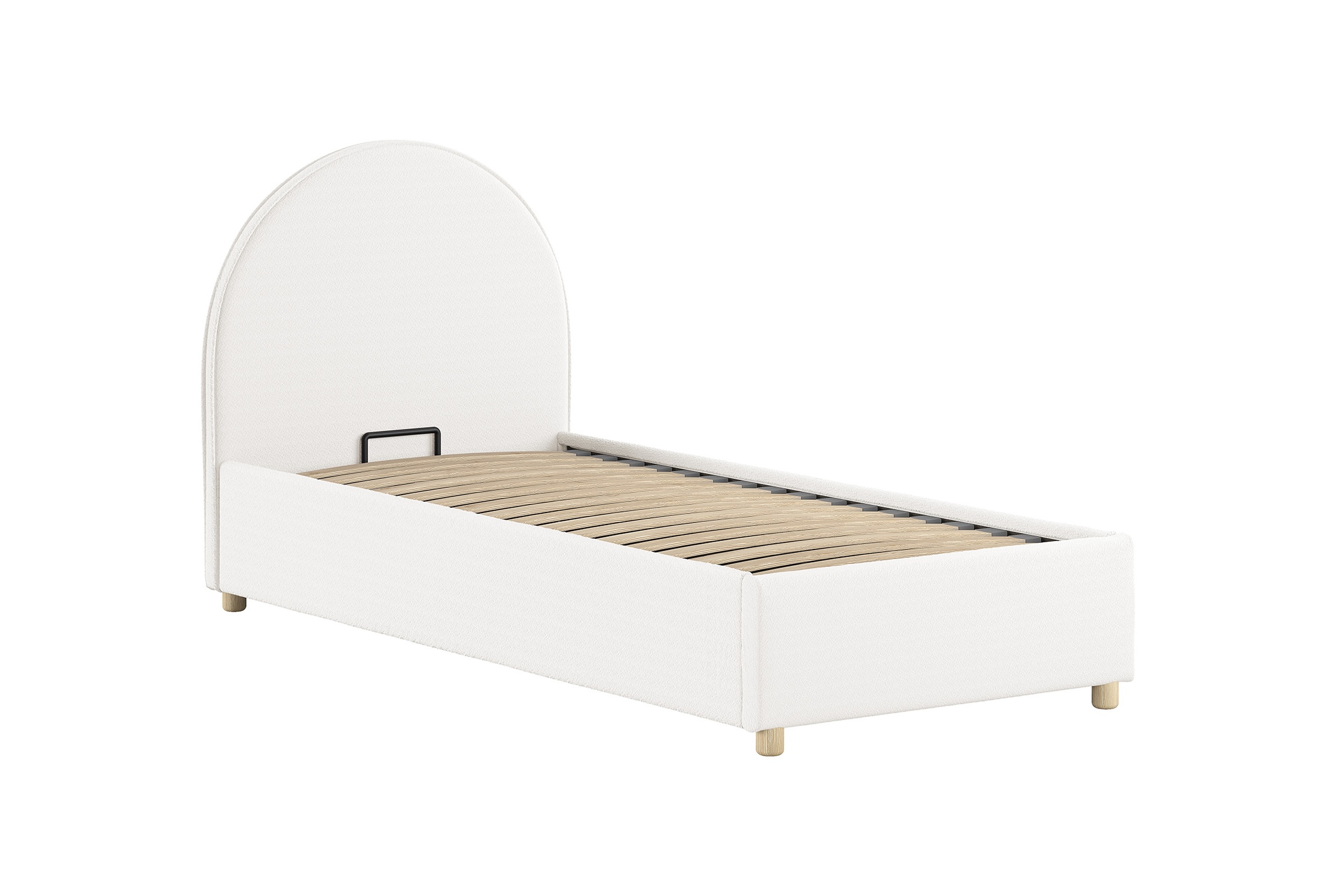 Kinderbed Moon Met Opbergruimte 90x200 Bouclé Wit Kinderbed Moon Met Opbergruimte 90x200 Bouclé Wit - Afbeelding 1