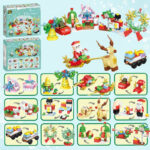 HolidayBlocks– Vrolijk&Decoratief– Kerst Mini Bouwstenen Kerstfeest (12 in 1) | Educatief Speelgoed