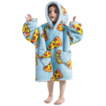 HappySnug– Schattig en comfortabel – Kinderdeken met capuchon One Size (1-3 jaar) / Pizza | Educatief Speelgoed
