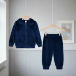 Mini Fashion™ – Zacht en warm – Joggingpak Donkerblauw (marine) / 80 (9–12 maanden) | Educatief Speelgoed