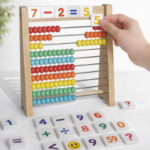 Woods™ - Tel en Leer - Houten Telraam Regenboog Telraam Deluxe | Educatief Speelgoed