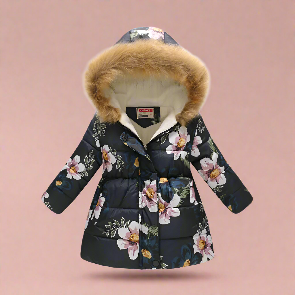 1_159bdccf-c363-4c7e-95bb-abc538708f51 CozyTrend– Elegant&Knus– Gewatteerde Winterjas voor meisjes Zwart gebloemd / 110 (4-5 jaar) | Educatief Speelgoed - Afbeelding 1