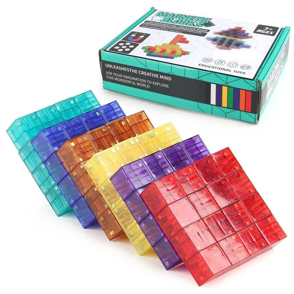 1_1a9db637-8378-45d2-880c-bfa0ef57f580 Magic Cubes - Fantasie&Fun - Magnetische Bouwblokken 96 stuks | Educatief Speelgoed - Afbeelding 1