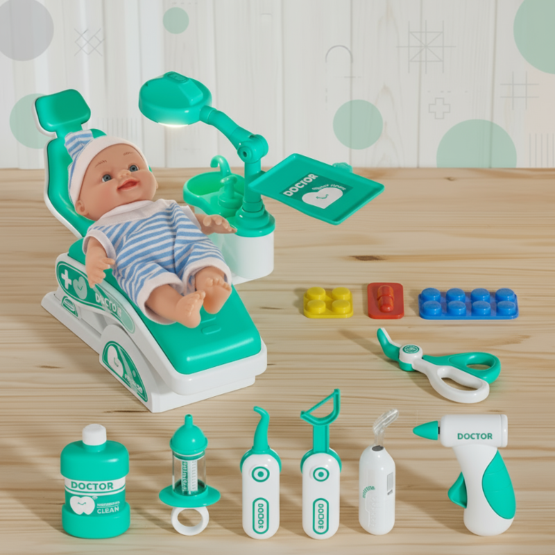 1_1f0c4221-cb5a-488f-ad24-2d0d91262377 MedJoy– Educatief en interactief – Dokter- en tandartsspeelset Groen | Educatief Speelgoed - Afbeelding 1