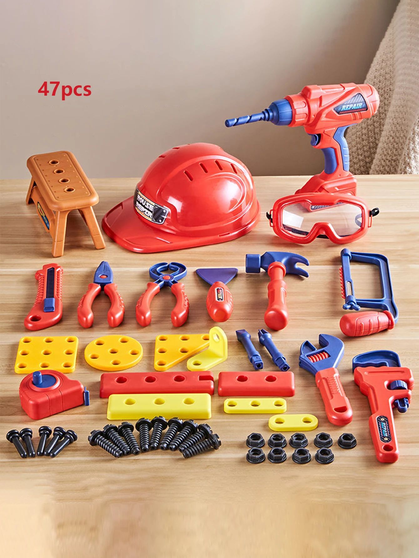 1_6a03c4c4-40a1-4633-beb4-8424ea17b844 Kids Toolbox– Stoer&Leerzaam– Gereedschap Speelgoed 47-delige set | Educatief Speelgoed - Afbeelding 1