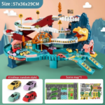 JurassicRun– Stoer&Leerzaam– Dino Racebaan met Auto’s 4 auto's | Educatief Speelgoed