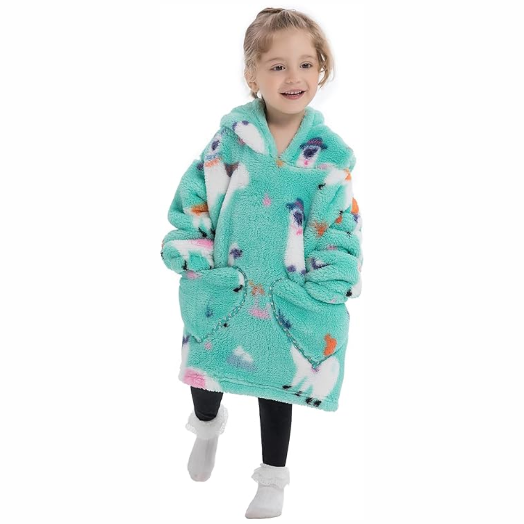 1_b9271d55-7623-4b77-9cf4-5cae93709e51 HappySnug– Schattig en comfortabel – Kinderdeken met capuchon One Size (1-3 jaar) / Alpaca | Educatief Speelgoed - Afbeelding 1