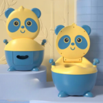 Panda Potty™ - Handig voor vakantie - Kinder toilet Blauw/Geel / Harde bril | Educatief Speelgoed