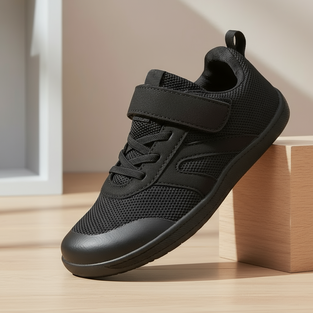 1_c8fd4dde-2734-45d3-af1a-8def4cfb5b5c RunCoast– Fris&Flexibel– Antislip Barefoot Kinderschoen Zwart / 36 (10–11 jaar) | Educatief Speelgoed - Afbeelding 1