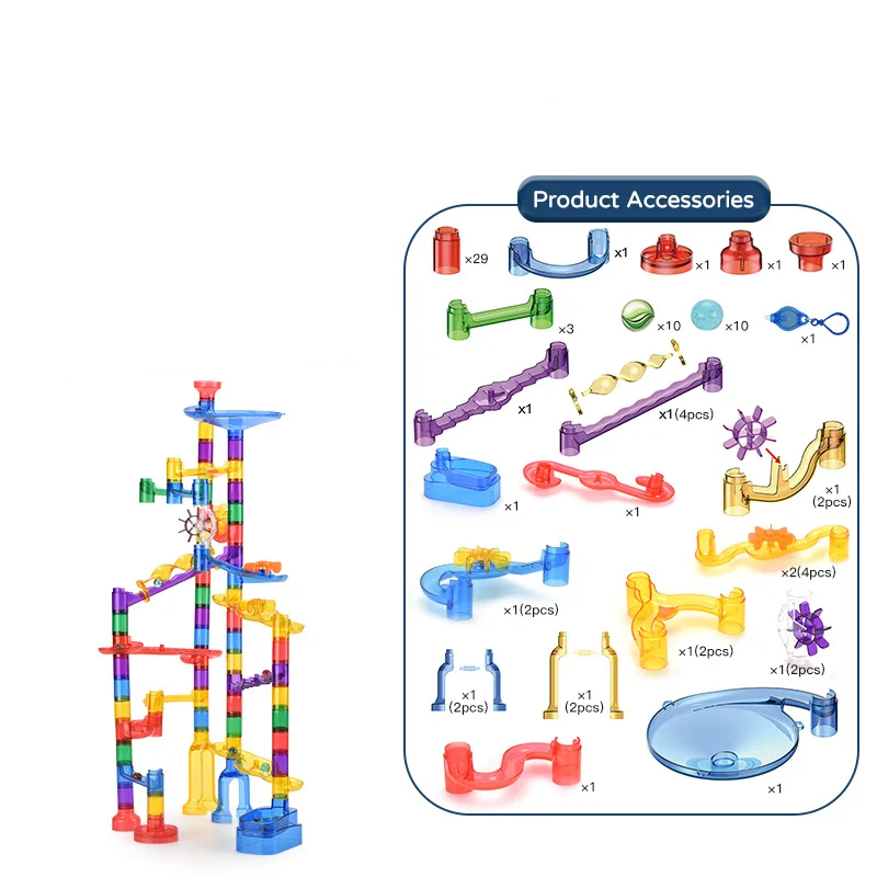 1_cdb4da73-adbb-4d06-9cf3-5ce5952e7a18 MarbleRun– Veilig&Educatief– Knikkerbaan Bouwset 84 stuks | Educatief Speelgoed - Afbeelding 1