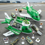 MiniAirBase– Interactief&Educatief– Vliegveld Speelset Met Voertuigen Groen | Educatief Speelgoed