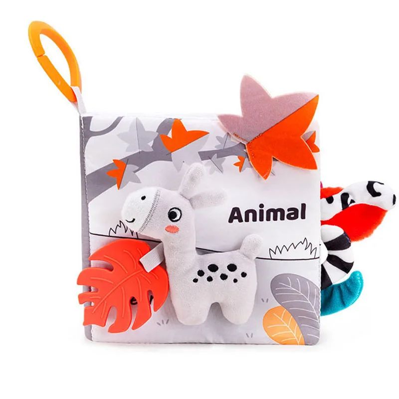 1_f9f241aa-e771-4f3f-8eab-6f8d0abaa607 Soft Sensory Book– Voelen&Ontdekken– Baby Boekje Dieren | Educatief Speelgoed - Afbeelding 1