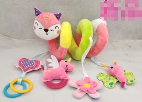 20231221085859 Baby Mobile Snake™ - Voor aan de kinderwagen of autostoeltje - Grijpspeelgoed Roze Poes | Educatief Speelgoed - Afbeelding 1