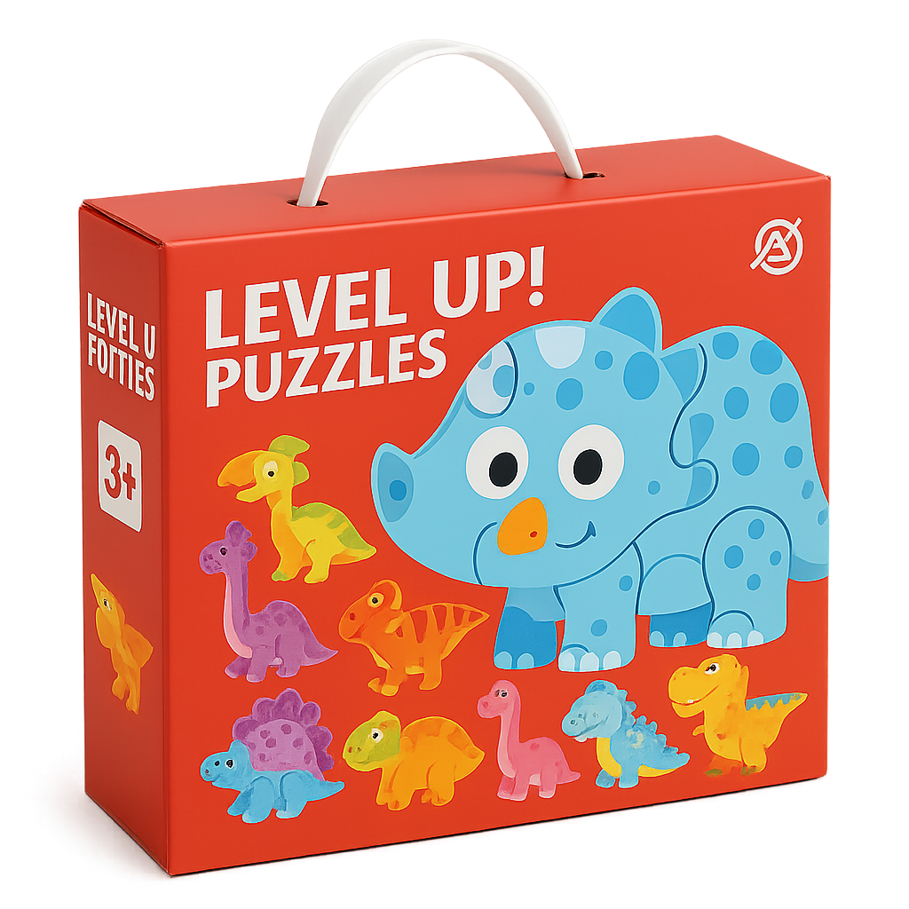 20250507_1535_Dinosaur_Puzzle_Set_remix_01jtnf7sw2ex98ncphx9twy3wq Woods™ - Fijne Motoriek&Creatief - 6-in-1 Puzzel Dinosaurus | Educatief Speelgoed - Afbeelding 1