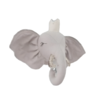 PlayNest– Zacht&Educatief– Pluche Dierenwanddecoratie Grijze Olifant | Educatief Speelgoed