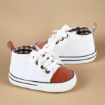 BabyStride– Ademend&Flexibel–'Eerste stapjes'Sneakers Witbruin vlekje / 13 (12–18 maanden) | Educatief Speelgoed