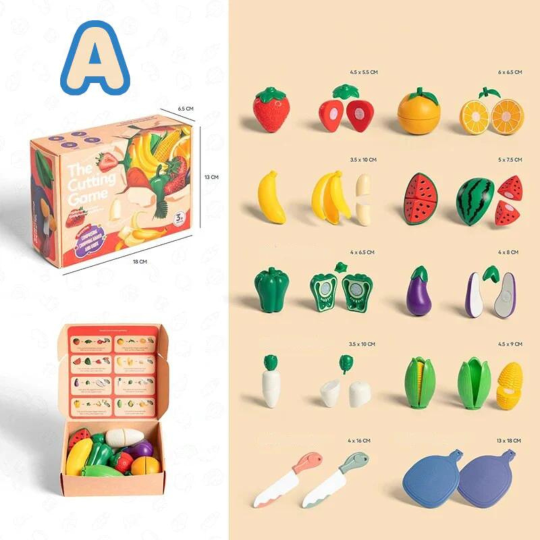 2_1e327ccf-b5e1-4659-9a38-ed69465ca7b1 Fruitigo– Leren&Spelen– Montessori Fruitsnijset A | Educatief Speelgoed - Afbeelding 1