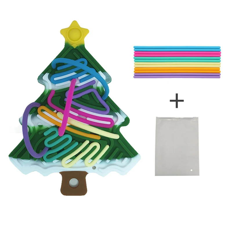 2_2dd1921b-3e0c-45a6-9c72-ca3891093697 Xmas Tree Fidget Toy™ - Compact, Kerstig&Leuk - Siliconen Fidget Kerstboom Groen met sneeuw | Educatief Speelgoed - Afbeelding 1
