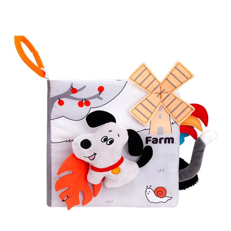 2_4b89705e-905c-496e-aed9-4baa9f588b74 Soft Sensory Book– Voelen&Ontdekken– Baby Boekje Boerderij | Educatief Speelgoed - Afbeelding 1