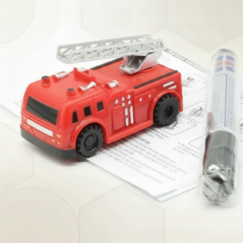 2_587cc90c-75f6-4a81-a775-525070308b23 LineDrive– Creatief&Interactief– Auto met Magische Penbesturing Brandweerwagen | Educatief Speelgoed - Afbeelding 1