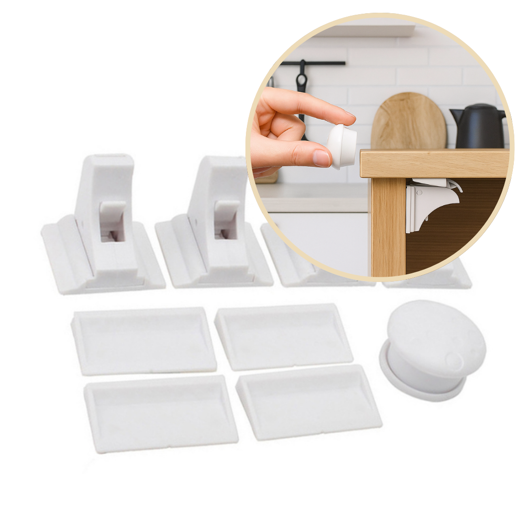 2_754d7b79-1e42-434d-81bc-bf926feeda1b SafeSpace Click– Onzichtbare Bescherming – Magnetisch Kinderslot Zonder Boren 4x Lockie incl. 1x sleutel | Educatief Speelgoed - Afbeelding 1