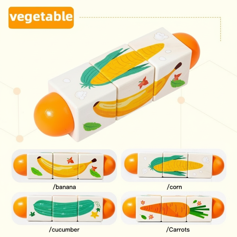 2_a1397660-2d85-4b7c-9765-d4b71da99e35 WoodiTurn– Leerzaam&Leuk– Roterende Puzzel Groente&Fruit | Educatief Speelgoed - Afbeelding 1