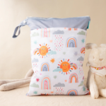 LittleBloom– Altijd Droog&Fris– Herbruikbare Waterdichte Luierzak Lichtblauw | Educatief Speelgoed