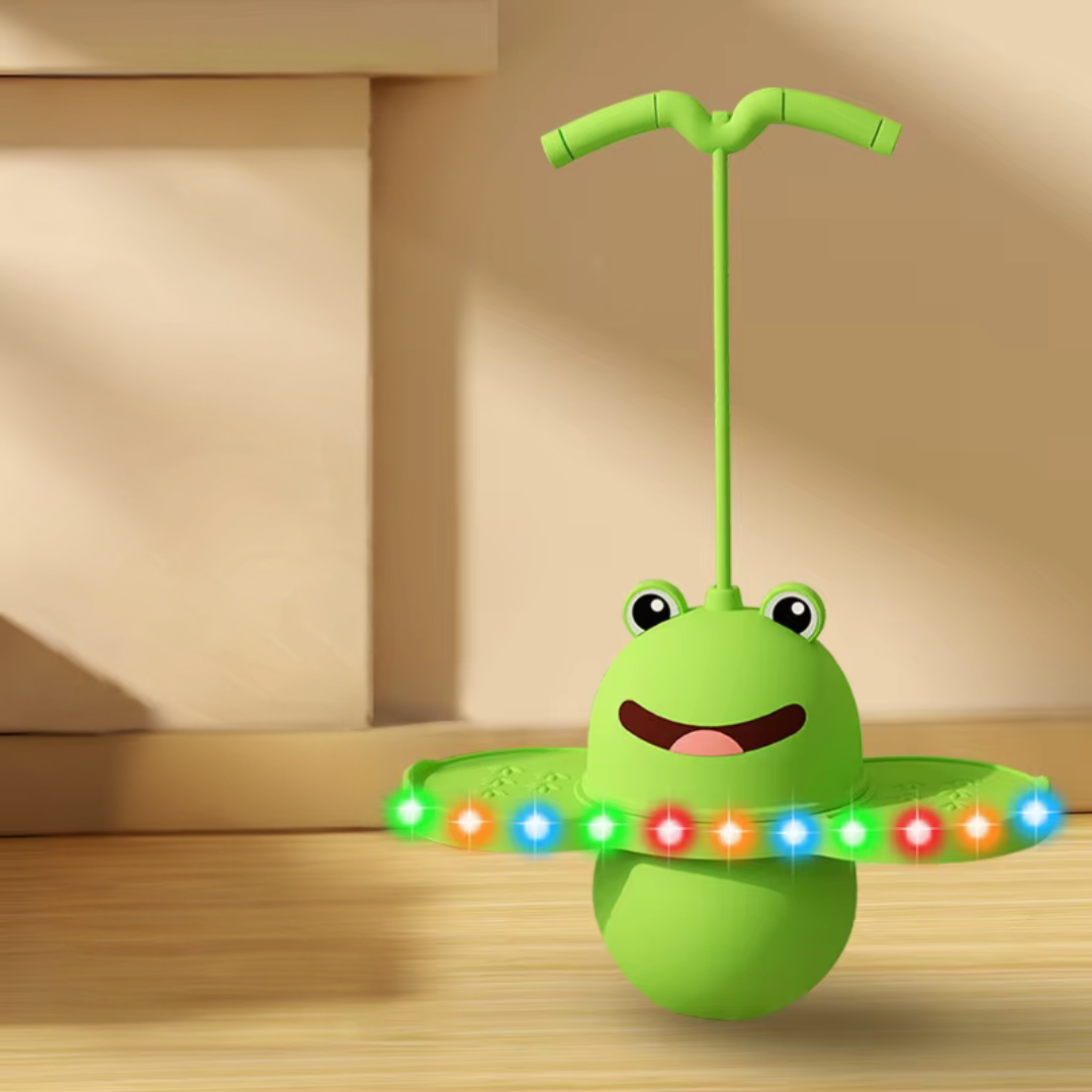 2_d21d721b-02d1-4e1d-9c04-288d99859a20 PlayLeap– Balans&Energie– Kikker Pogo Stick Groen / Met lichtjes | Educatief Speelgoed - Afbeelding 1