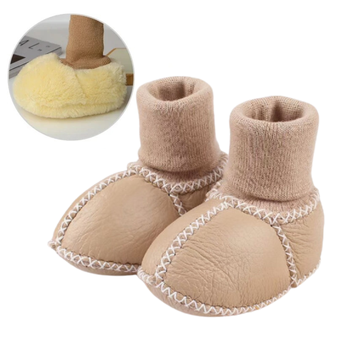 2_f3158354-d0a2-4502-94a0-442babde7aab Mini Fashion™ | Warm&Knus - Baby slofjes Beige / 15 (0-6 maanden) | Educatief Speelgoed - Afbeelding 1