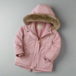 CozyTrend– Elegant&Warm– Parka Winterjas met Bontkraag Roze / 120 (5–6 jaar) | Educatief Speelgoed