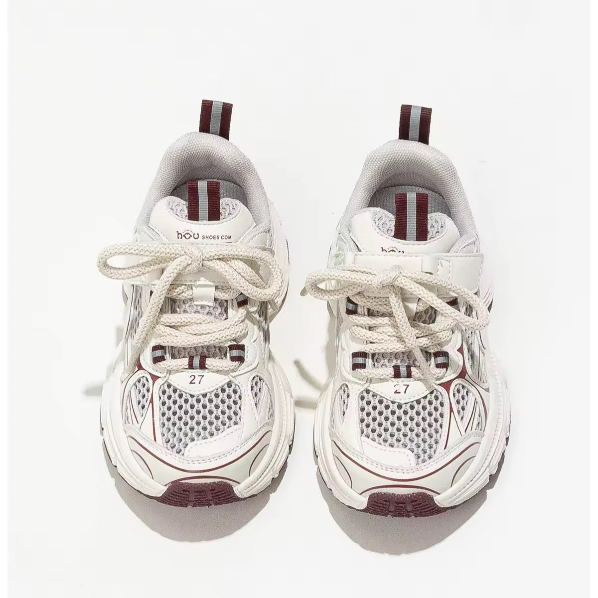 30EACBD8-E82D-4AA2-8389-E1B4EC51588C Mini Fashion– Ademend&Lichtgewicht– Bordeaux Kindersneaker 26 (3.5–4 jaar / 16.4 cm) | Educatief Speelgoed - Afbeelding 1