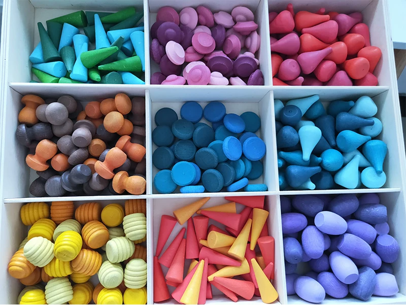 324pcs_in_bag Rainbow Blocks™ – Creatief Kleurenplezier – Houten Kleuren Speelset 324 stuks | Educatief Speelgoed - Afbeelding 1