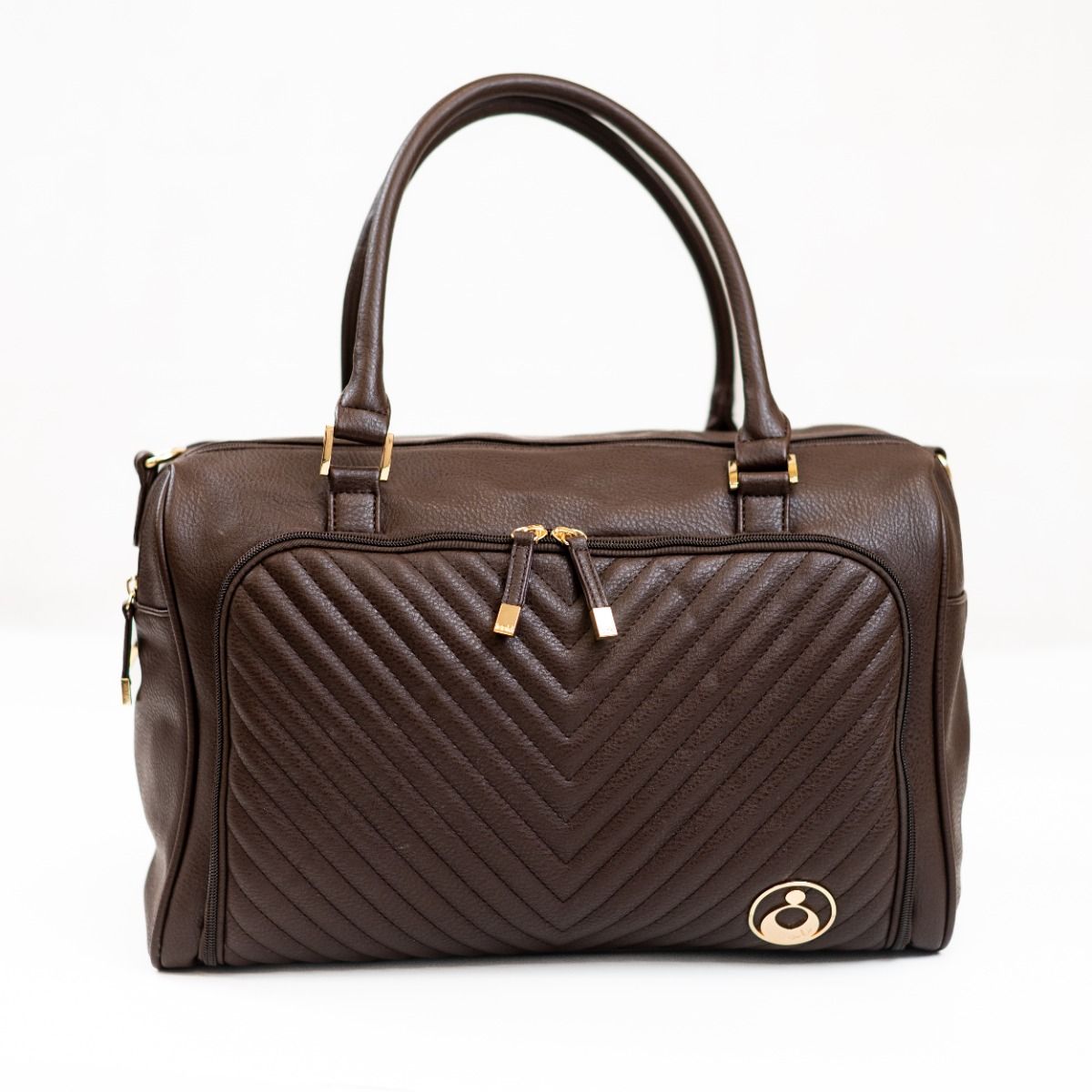 Luiertas Isoki Double Zip Satchel Quilted Chocolate