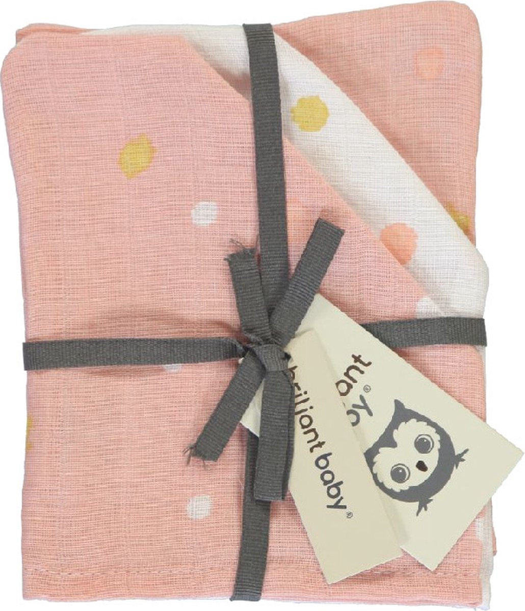 Washandjes Briljant Baby Hydrofiel Sunny Pink 3st Washandjes Briljant Baby Hydrofiel Sunny Pink 3st - Afbeelding 1