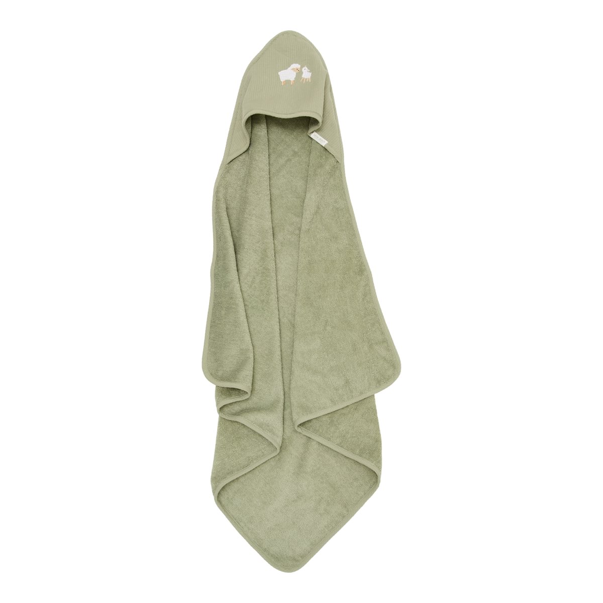 Badcape Little Dutch Geborduurd Little Farm Groen Badcape Little Dutch Geborduurd Little Farm Groen - Afbeelding 1