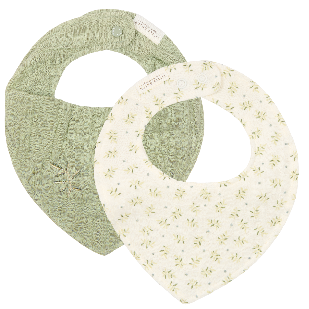 Slabber Bandana Little Dutch Blueberry Leaves&Sage 2St Slabber Bandana Little Dutch Blueberry Leaves&Sage 2St - Afbeelding 1