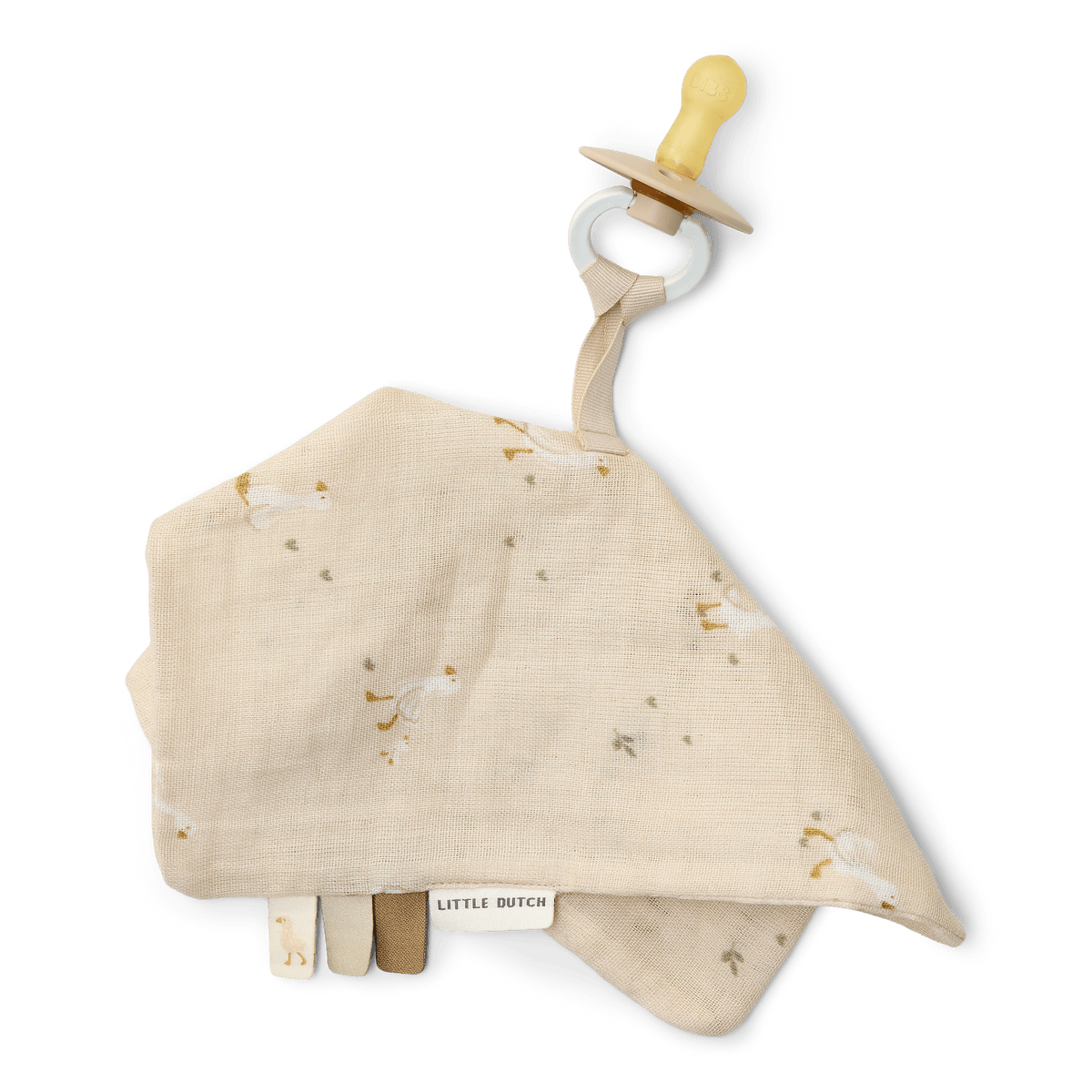 Speendoekje Little Dutch Little Goose Beige Speendoekje Little Dutch Little Goose Beige - Afbeelding 1