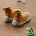 BareFoot– Natuurlijk Lopen – Babyschoenen Met Flexibele Zool Okergeel / 24–25 (1.5-2 jaar) | Educatief Speelgoed