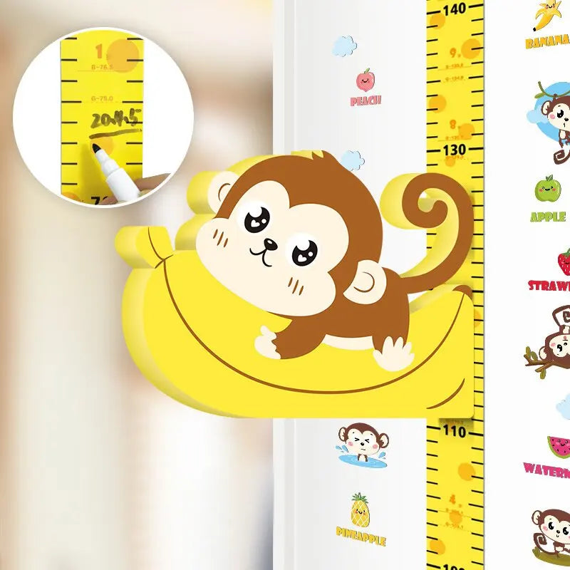 3D-Movable-Cartoon-Children-Height-Ruler-Wall-Decoration-With-Animal-Shape-Movable-Magnetic-Sticker-Household_78736202-6d44-4bdf-acf9-1bed10637e56 Kids Measure Tool™ - Op avontuur met hoogte - Magnetisch meetlint Aap | Educatief Speelgoed - Afbeelding 1