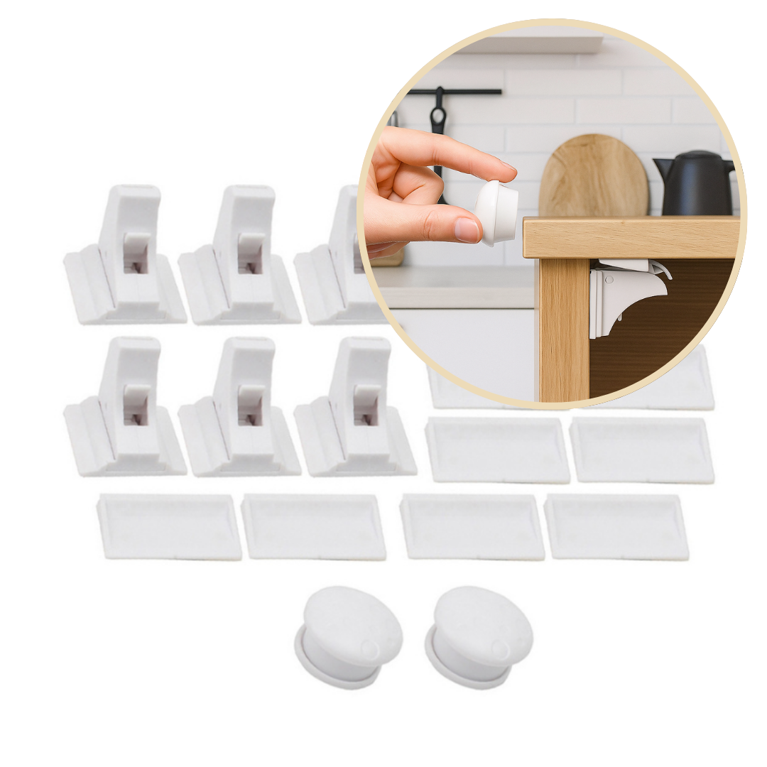 3_08ffad4e-3192-4199-8587-242776d5402d SafeSpace Click– Onzichtbare Bescherming – Magnetisch Kinderslot Zonder Boren 8x Lockie incl. 2x sleutels | Educatief Speelgoed - Afbeelding 1