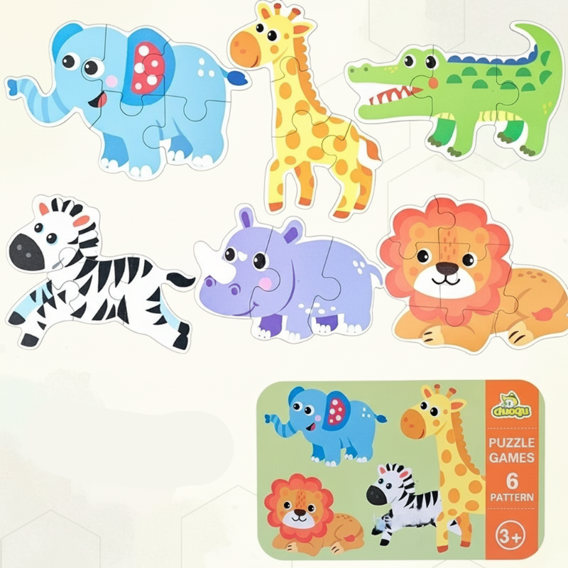 3_3ba1ff1d-77a3-4eea-9749-e738e5cdff62 BrainBox– Leren&Spelen– 3D Houten Puzzel Wild | Educatief Speelgoed - Afbeelding 1