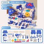 Tool Master - Bouw&Speel - Gereedschapskist Speelset 92 stuks (Blauw) | Educatief Speelgoed