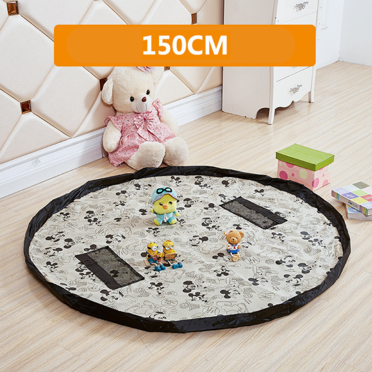 3_9704f5fa-aecc-45b3-a6f9-a791ba77167a Toy Storage Bag™ - Eenvoudig georganiseerd - Speelkleed&opbergzak in 1 Zwart-wit | Educatief Speelgoed - Afbeelding 1