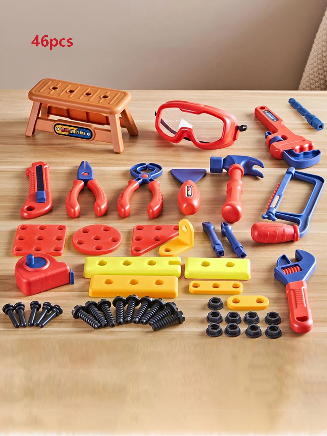 3_9f7b10c3-9392-4076-8a92-cbe036dd9dca Kids Toolbox– Stoer&Leerzaam– Gereedschap Speelgoed 46-delige set | Educatief Speelgoed - Afbeelding 1